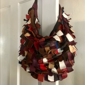 Gorgeous unique leather hobo bag